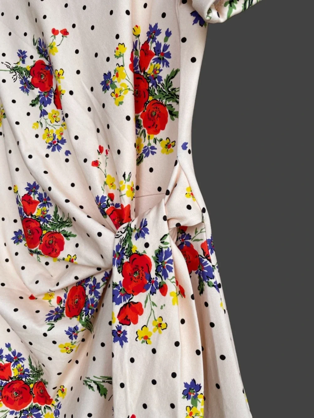 Sezane Cream short Pippa Dress with Red Floral Print NWT - Picture 8 of 15